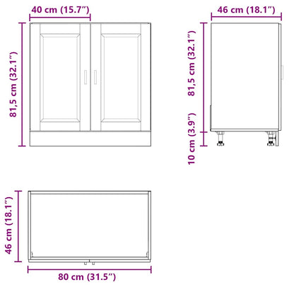 Vask underskab Porto højglans hvid 80x46x81,5 cm