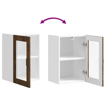 Küchen-Hängeschrank mit Glastür Porto Räuchereiche