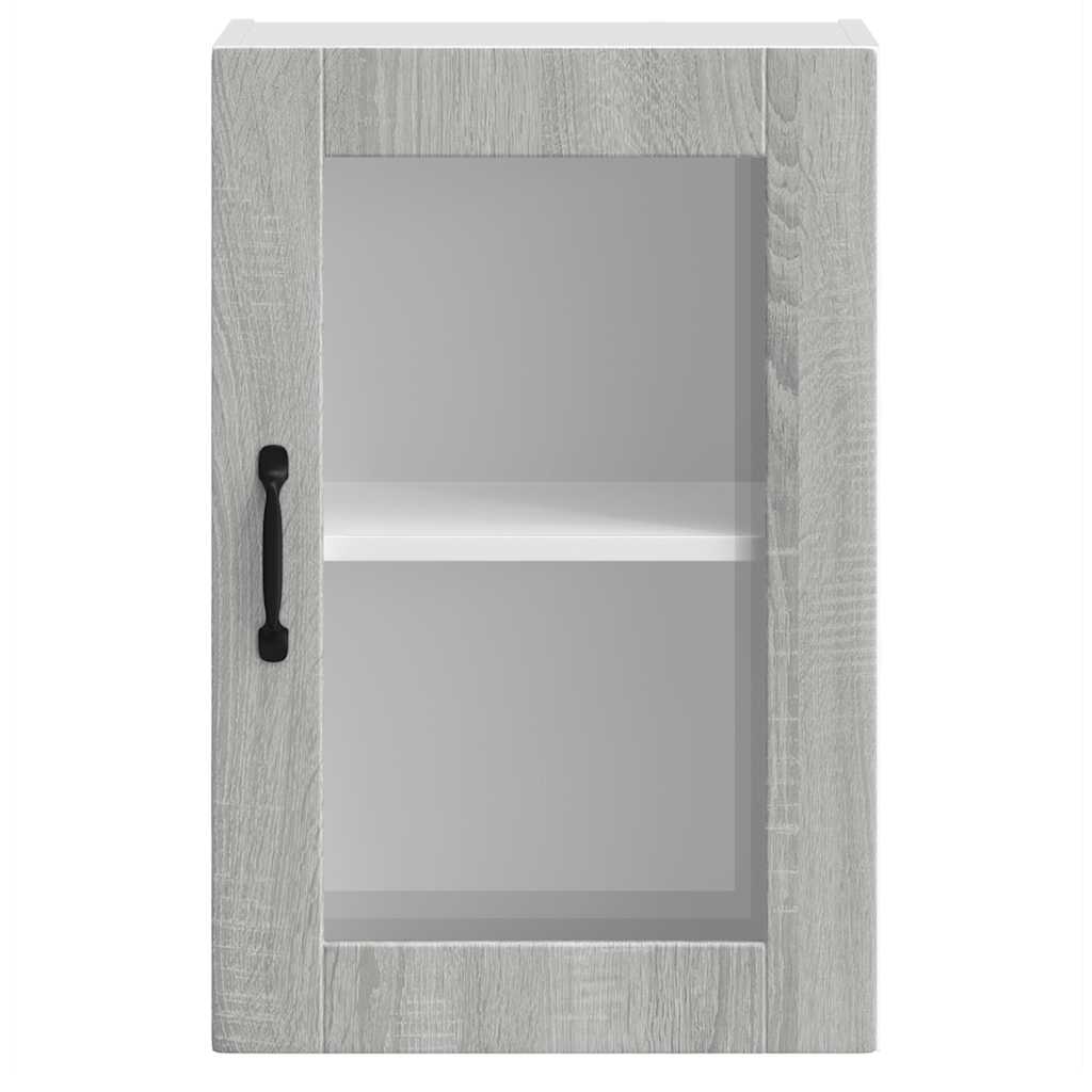 Küchen-Hängeschrank mit Glastür Porto Grau Sonoma