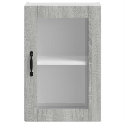 Küchen-Hängeschrank mit Glastür Porto Grau Sonoma