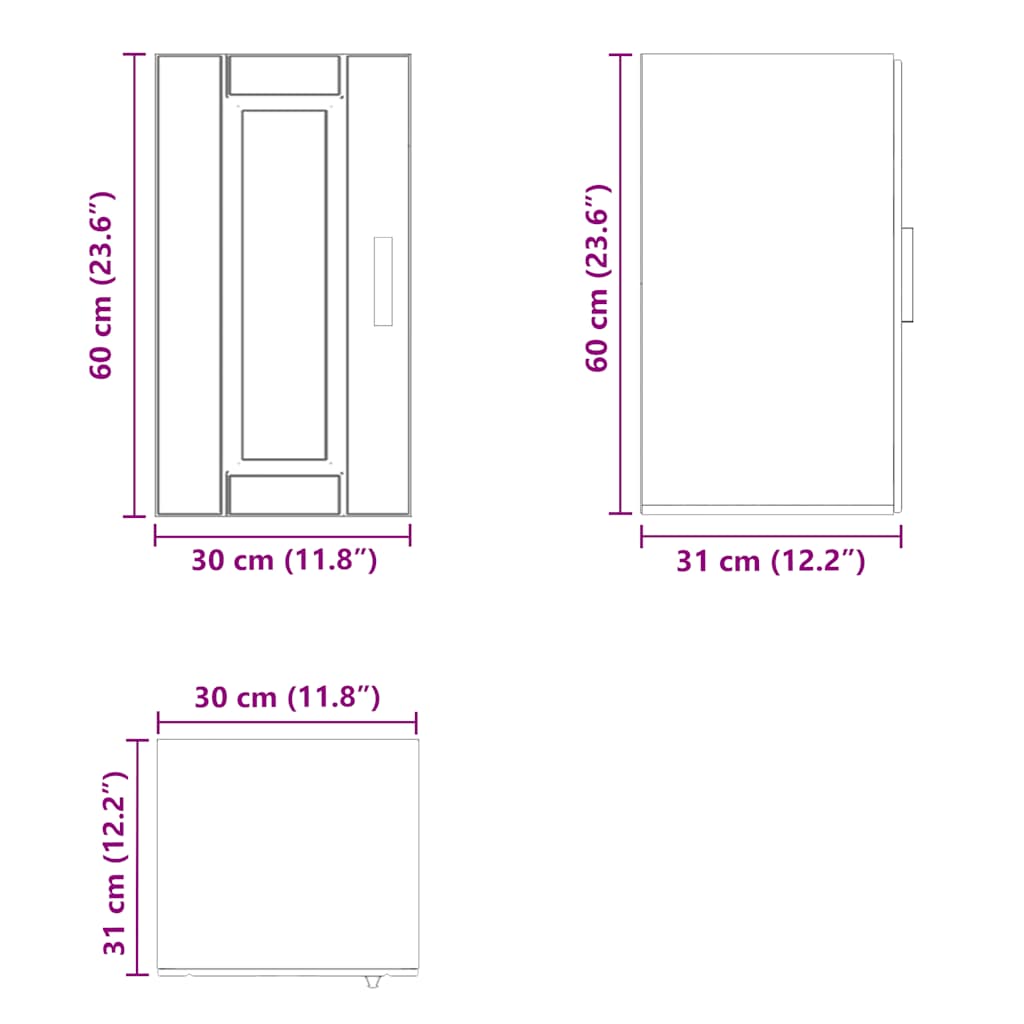 Küchen-Hängeschrank Porto Braun Eichen-Optik Holzwerkstoff