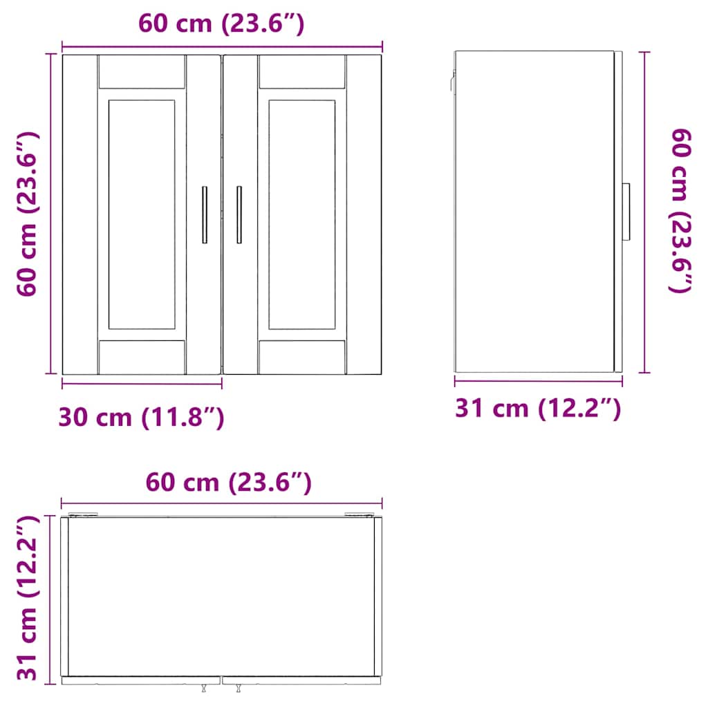 Küchen-Hängeschrank Porto Braun Eichen-Optik Holzwerkstoff