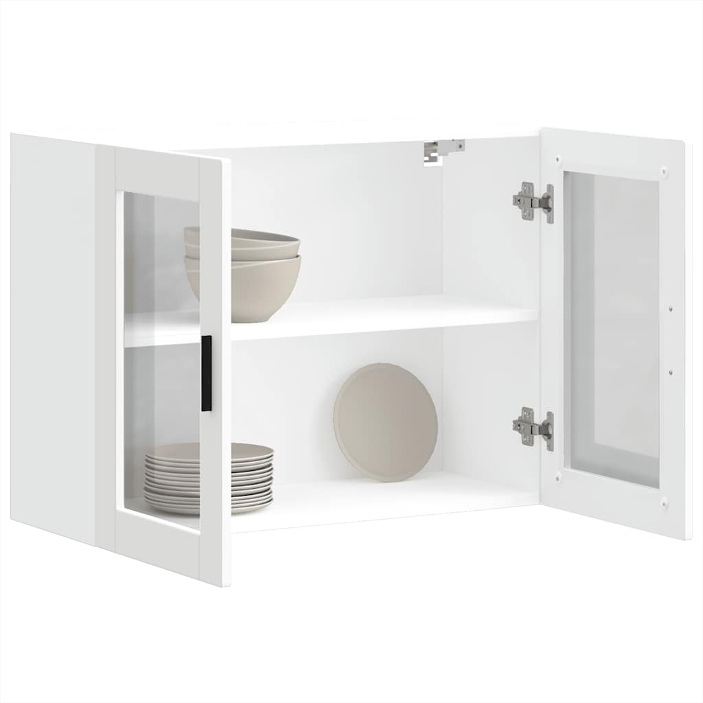 Küchen-Hängeschrank mit Glastür Porto Weiß