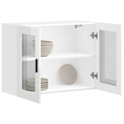 Küchen-Hängeschrank mit Glastür Porto Hochglanz-Weiß