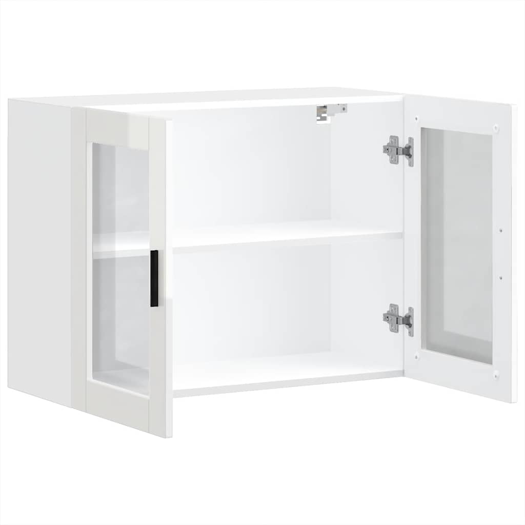 Küchen-Hängeschrank mit Glastür Porto Hochglanz-Weiß