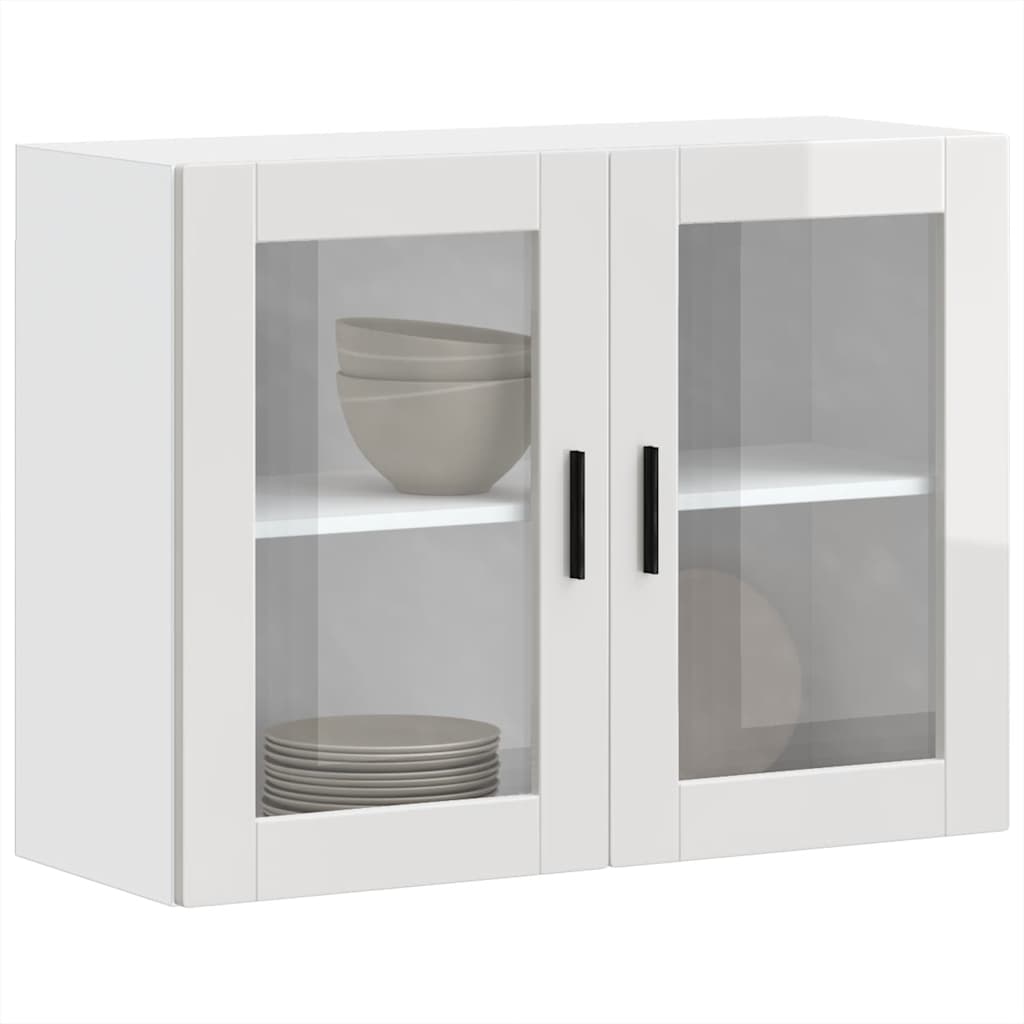 Küchen-Hängeschrank mit Glastür Porto Hochglanz-Weiß