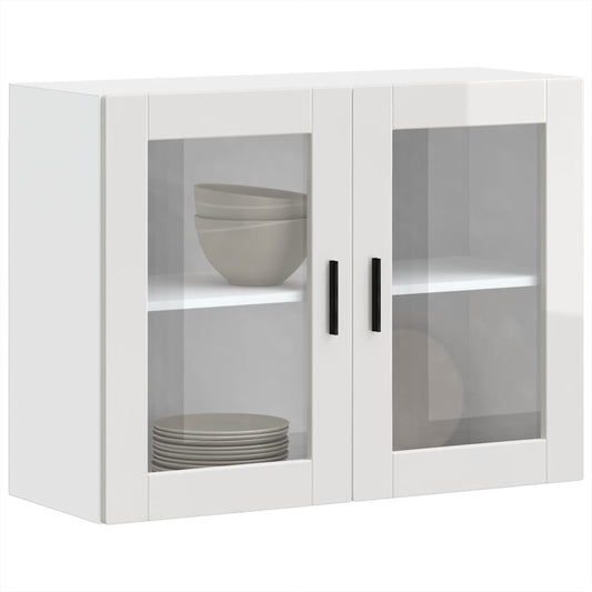 Küchen-Hängeschrank mit Glastür Porto Hochglanz-Weiß