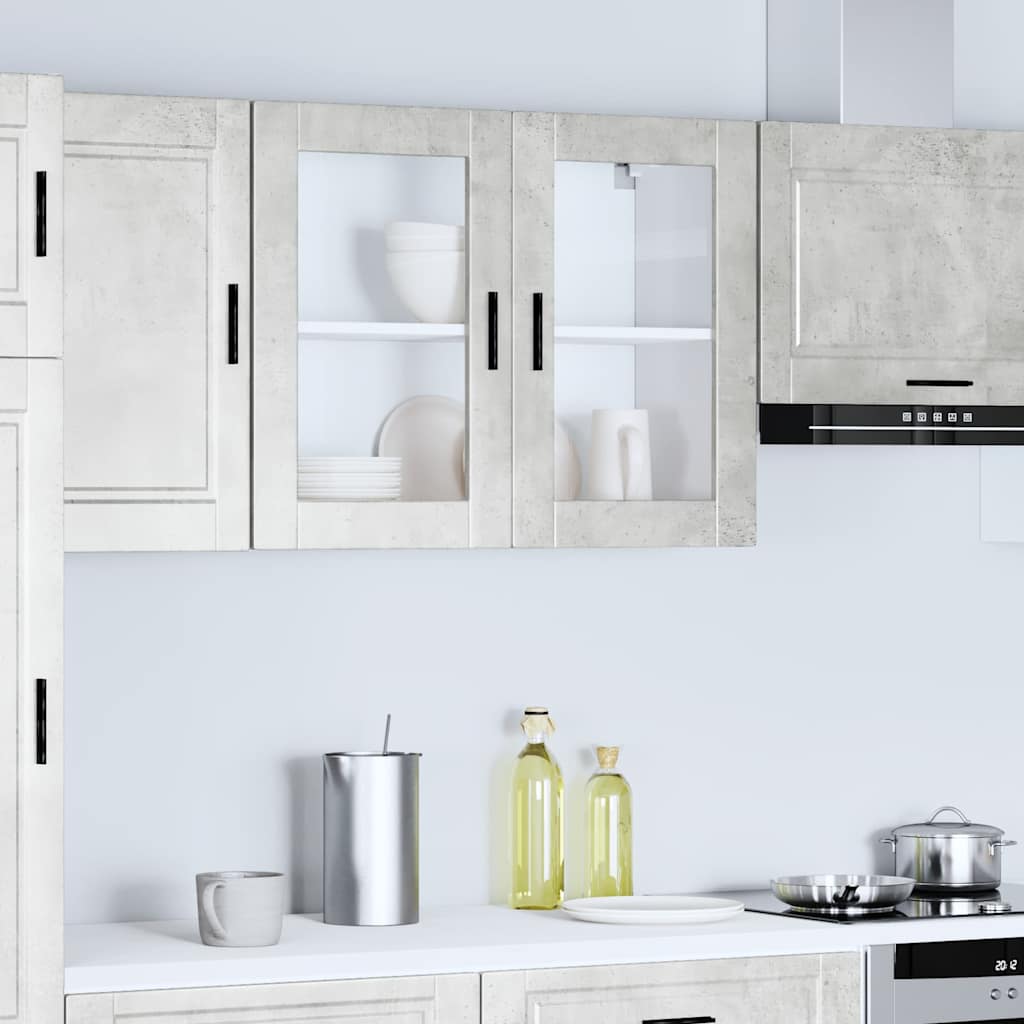 Küchen-Hängeschrank mit Glastür Porto Betongrau
