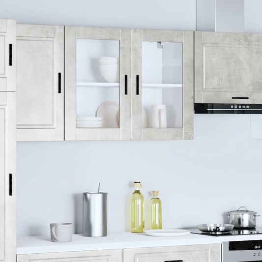 Küchen-Hängeschrank mit Glastür Porto Betongrau