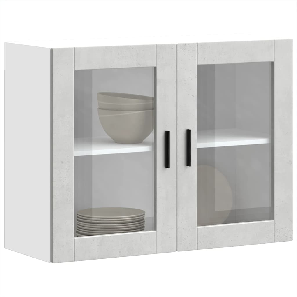 Küchen-Hängeschrank mit Glastür Porto Betongrau