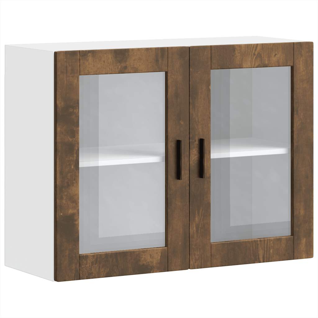 Küchen-Hängeschrank mit Glastür Porto Räuchereiche