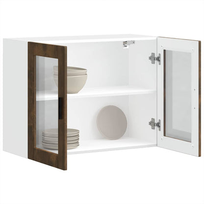 Küchen-Hängeschrank mit Glastür Porto Räuchereiche