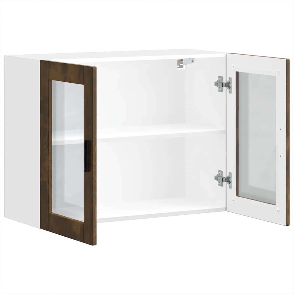 Küchen-Hängeschrank mit Glastür Porto Räuchereiche