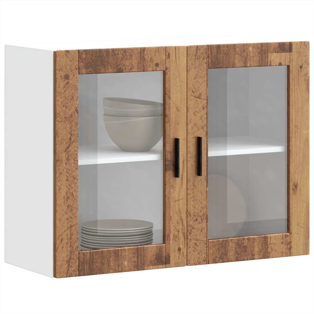 Küchen-Hängeschrank mit Glastür Porto Altholz-Optik
