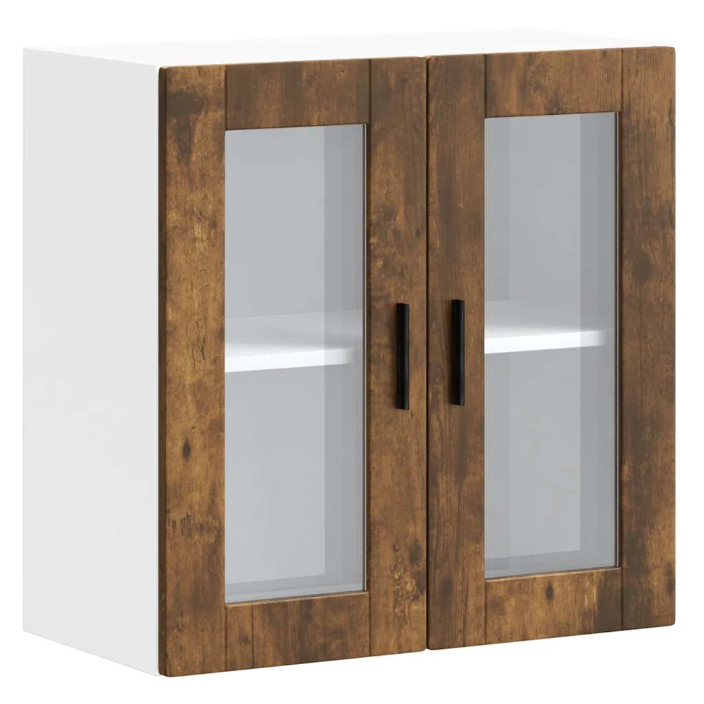 Küchen-Hängeschrank mit Glastür Porto Räuchereiche