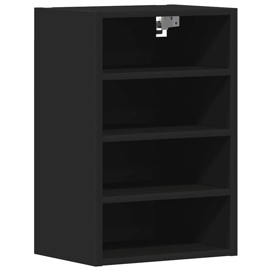 Overskab Sort 40x29,5x60 cm Træ Materiale