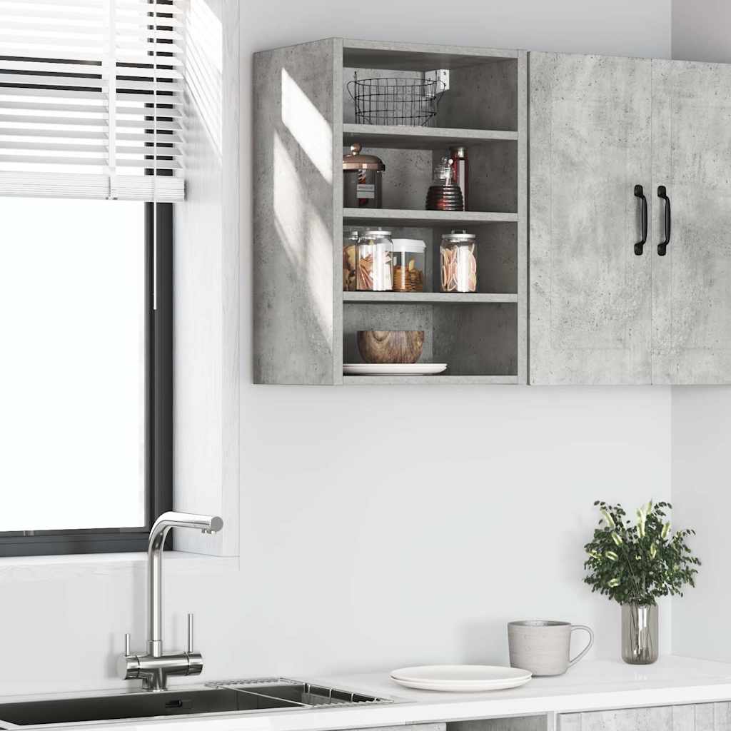 Overskab Beton Grå 40x29,5x60 cm Træ Materiale