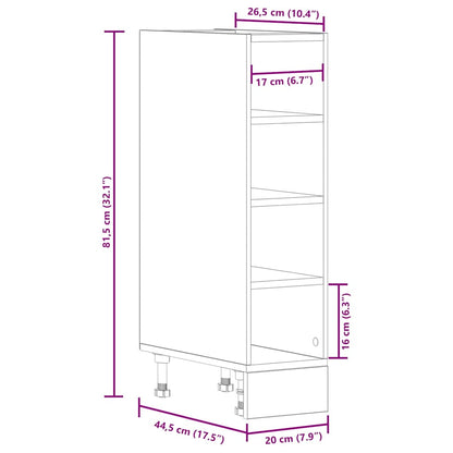 Unterschrank Riga Räuchereiche 20x44,5x81,5 cm Holzwerkstoff