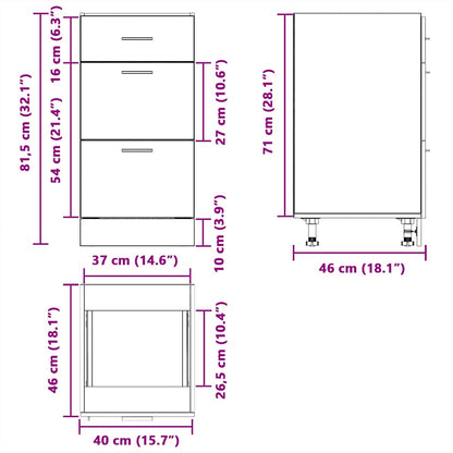 Unterschrank Lyon Grau Sonoma 40x46x81,5 cm Holzwerkstoff