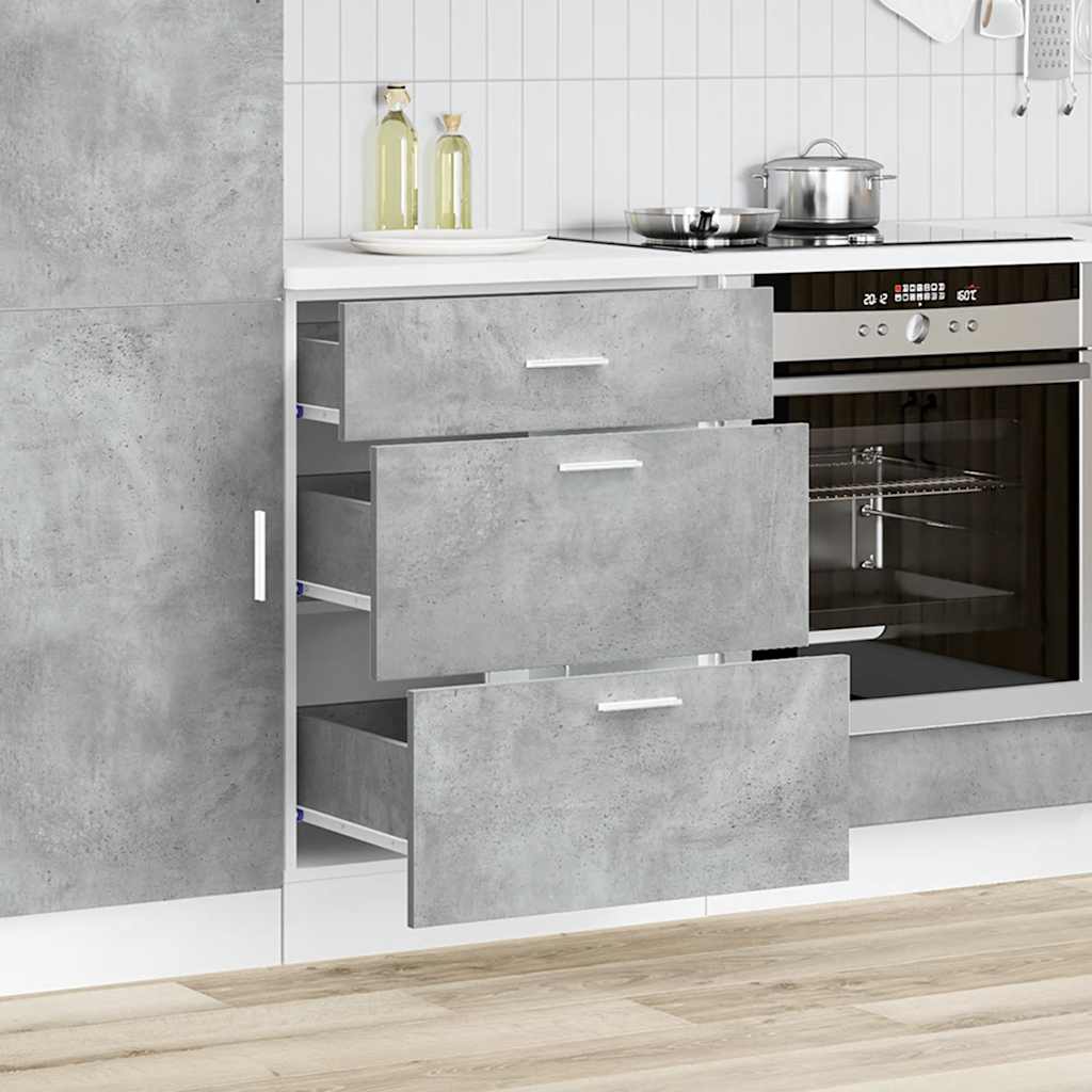 Küchenunterschrank Lyon Betongrau Holzwerkstoff