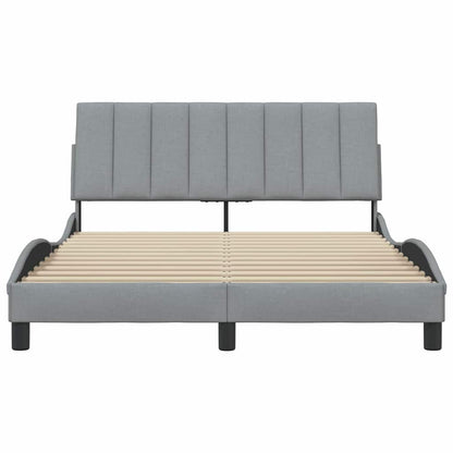 Bettgestell ohne Matratze "Hanko" Hellgrau 140x190 cm Stoff