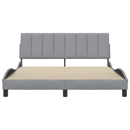 Bettgestell ohne Matratze "Hanko" Hellgrau 160x200 cm Stoff