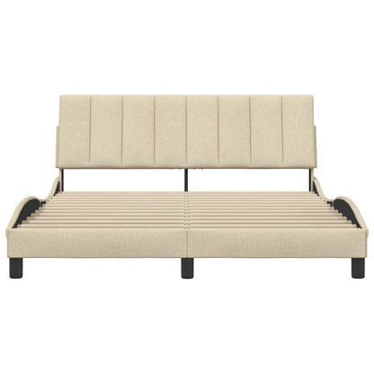 Bettgestell ohne Matratze "Hanko" Creme 160x200 cm Stoff