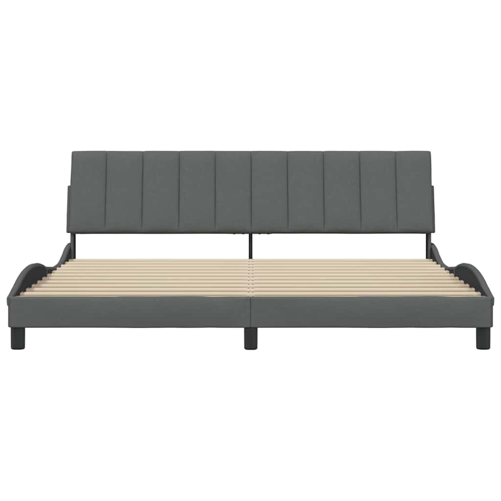 Bettgestell ohne Matratze "Hanko" Dunkelgrau 200x200 cm Stoff