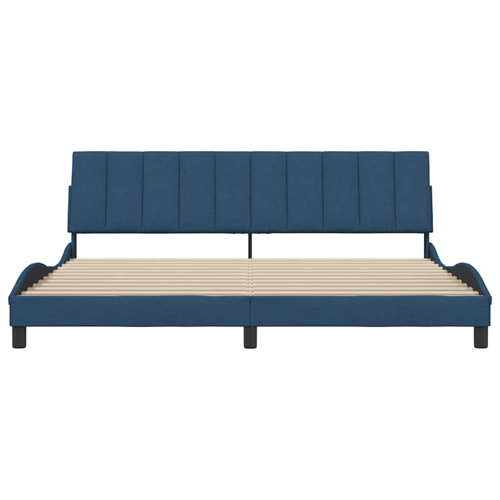 Bettgestell ohne Matratze "Hanko" Blau 200x200 cm Stoff