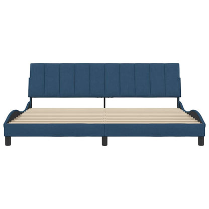 Bettgestell ohne Matratze "Hanko" Blau 200x200 cm Stoff