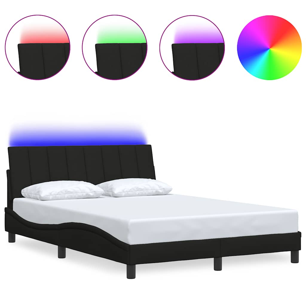 Bettgestell ohne Matratze "Hanko" Schwarz 140x190 cm Stoff