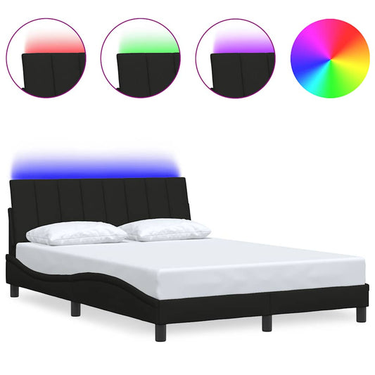 Bettgestell ohne Matratze "Hanko" Schwarz 140x190 cm Stoff