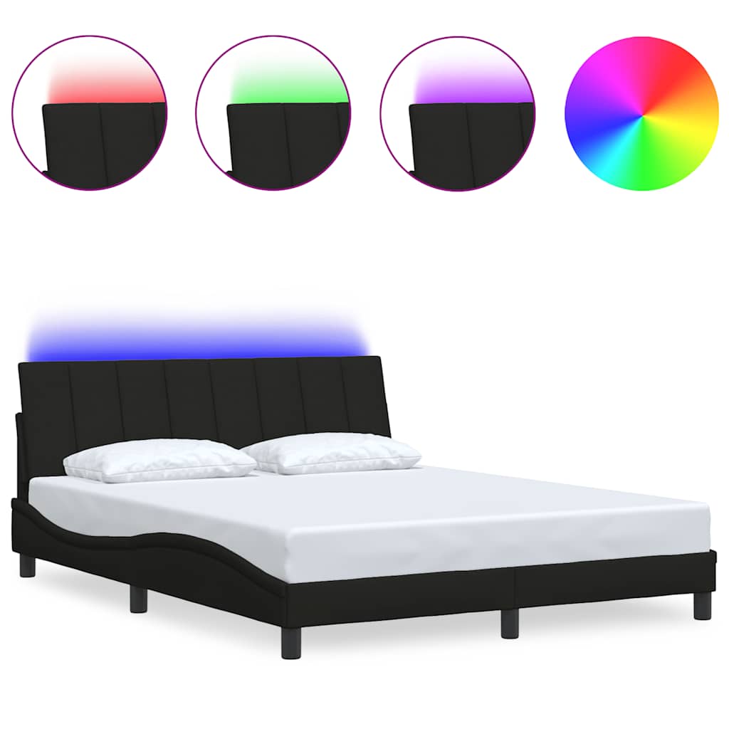 Bettgestell ohne Matratze "Hanko" Schwarz 160x200 cm Stoff