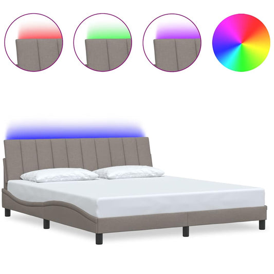 Bettgestell ohne Matratze "Hanko" Taupe 180x200 cm Stoff