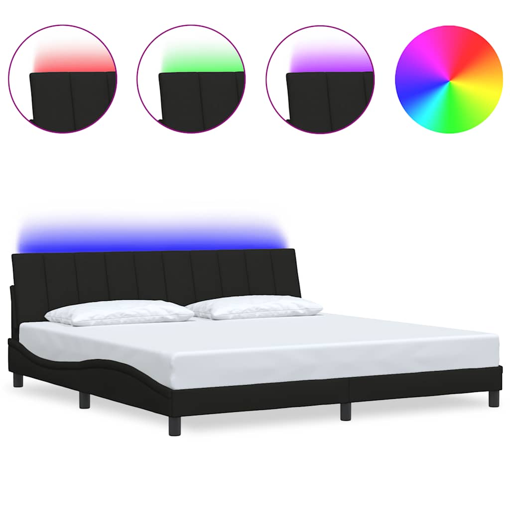 Bettgestell ohne Matratze "Hanko" Schwarz 200x200 cm Stoff