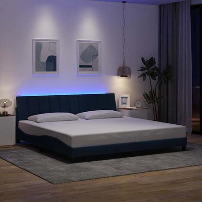 Bettgestell ohne Matratze "Hanko" Blau 200x200 cm Stoff