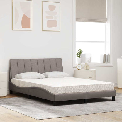 Bett mit Matratze "Hanko" Taupe 140x200 cm Stoff