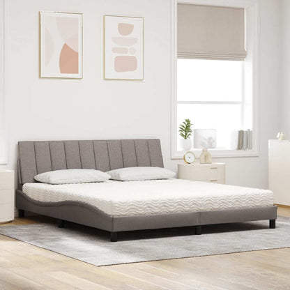 Bett mit Matratze "Hanko" Taupe 180x200 cm Stoff