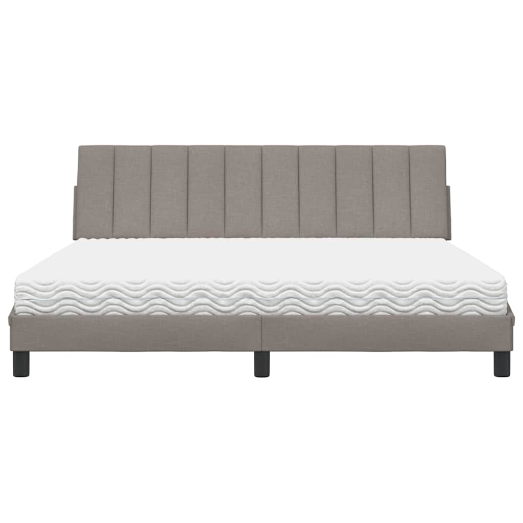 Bett mit Matratze "Hanko" Taupe 180x200 cm Stoff