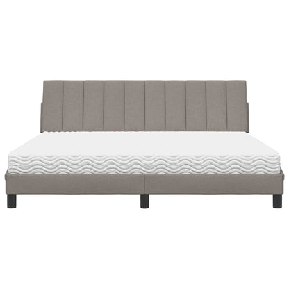 Bett mit Matratze "Hanko" Taupe 180x200 cm Stoff