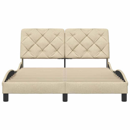 Bettgestell ohne Matratze Creme 140x200 cm Stoff