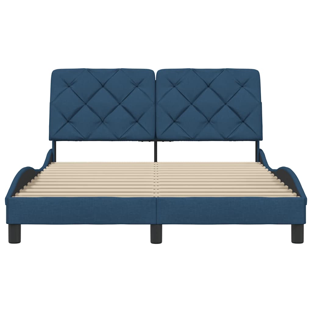 Bettgestell ohne Matratze Blau 140x200 cm Stoff