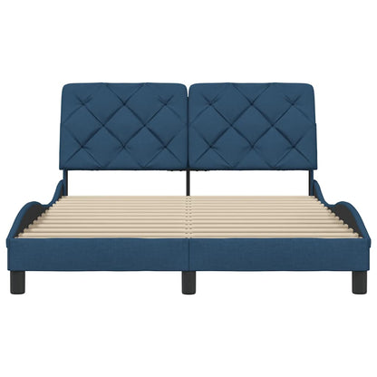 Bettgestell ohne Matratze Blau 140x200 cm Stoff