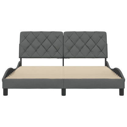 Bettgestell ohne Matratze Dunkelgrau 160x200 cm Stoff