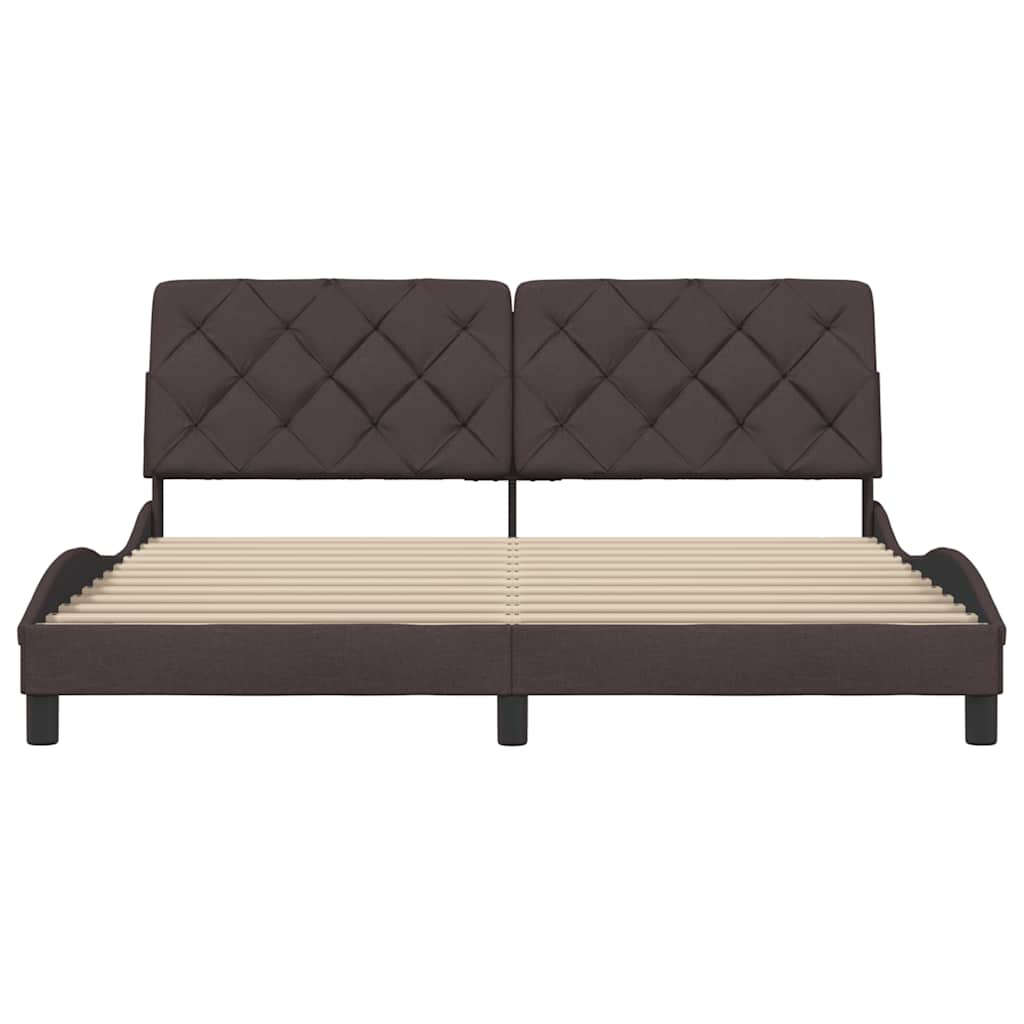 Bettgestell ohne Matratze Dunkelbraun 180x200 cm Stoff