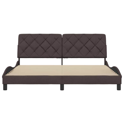 Bettgestell ohne Matratze Dunkelbraun 180x200 cm Stoff