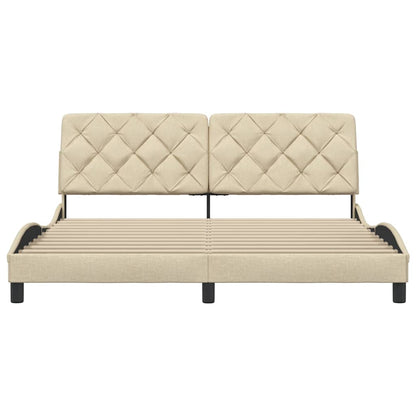 Bettgestell ohne Matratze Creme 180x200 cm Stoff