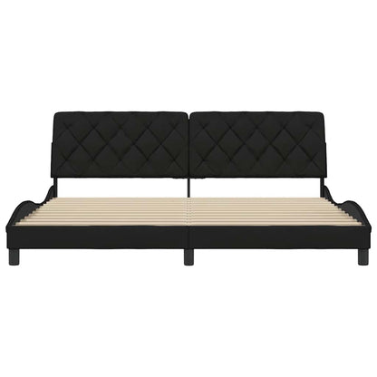 Bettgestell ohne Matratze Schwarz 200x200 cm Stoff