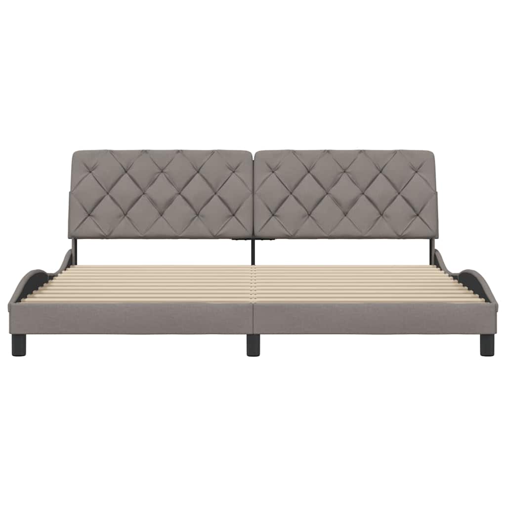 Bettgestell ohne Matratze Taupe 200x200 cm Stoff