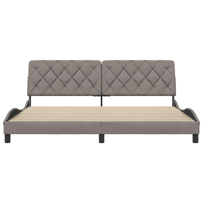 Bettgestell ohne Matratze Taupe 200x200 cm Stoff